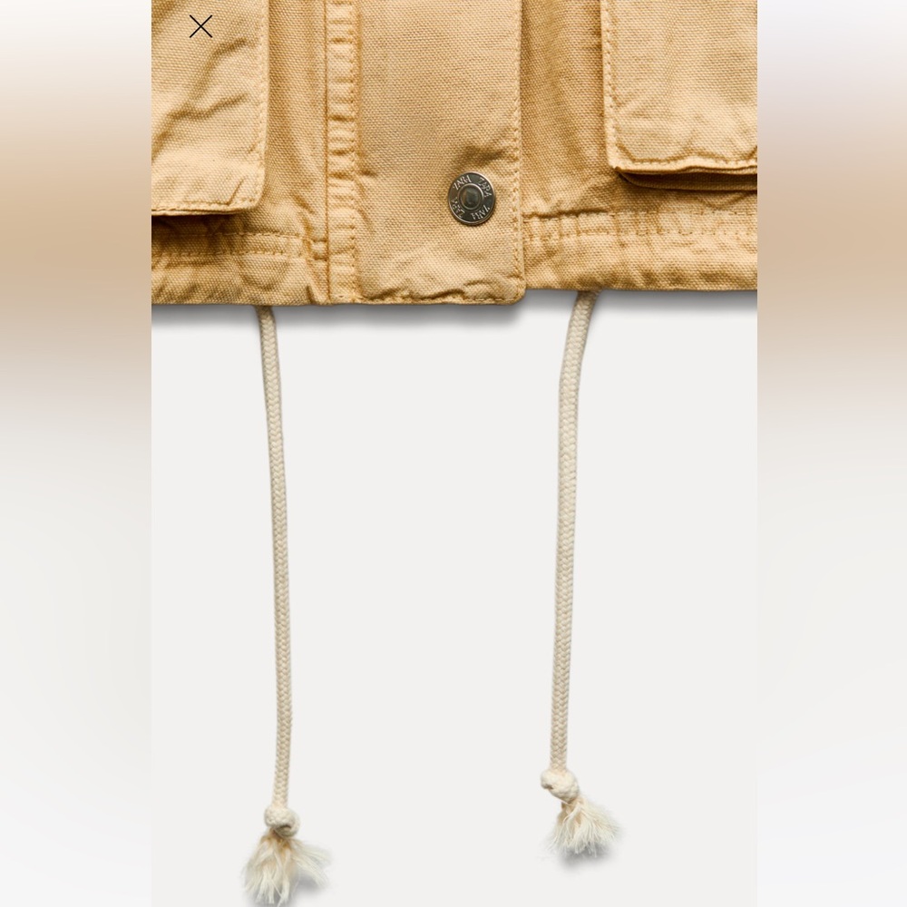 ZARA CONTRASTING COLLAR CROP JACKET XS 5520/071 BARN CHORE COAT FALL VIRAL - Picture 6 of 12